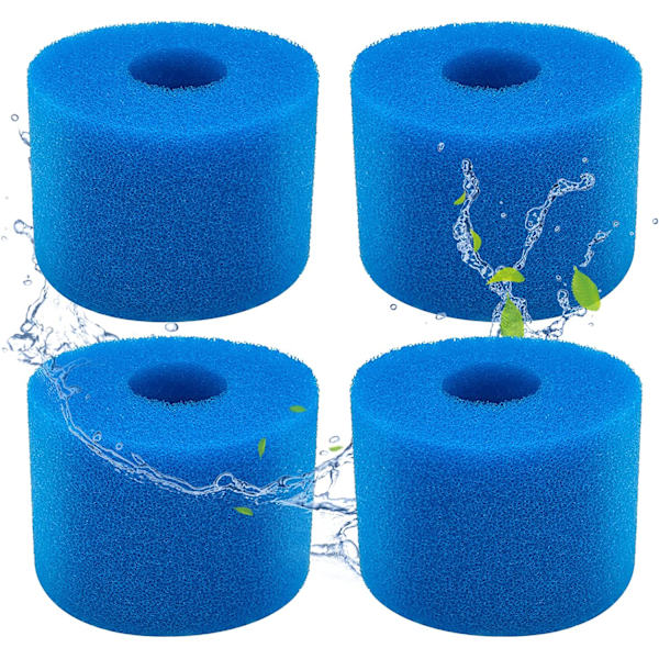 Set med 4 skumfilter av poolfiltertyp - Spa, poolskumfilter -