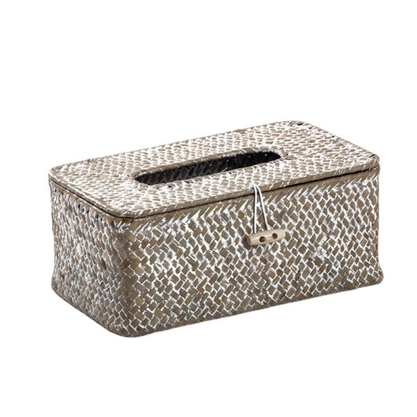 Rectangular Tissue Box Dispenser Box Woven In Reeds, For Family,