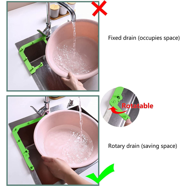 Trekantet filter med tre holdere med krympeligt afløb til køkkenvask S