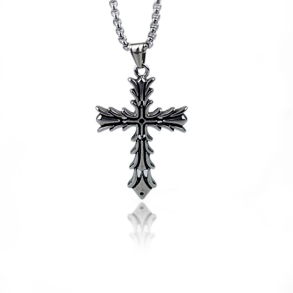 3-delt Thorn Cross-anheng i rustfritt stål og titan