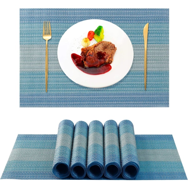 Dækkeservietter til spisebord Sæt med 6 stk. Vaskbart stof Heat Res