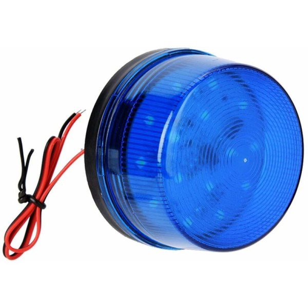 (Blå) 12V alarmsignal, blå LED stroboskop-beacon-alarm blinker li