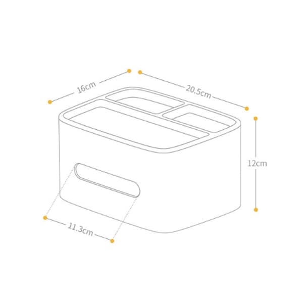 Multifunktionell vävnadsbox-grå-20,5*16*12cm-1 styck