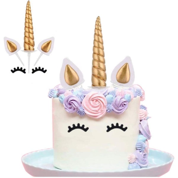 Unicorn cake topper cake topper, tredimensionel polyester hor