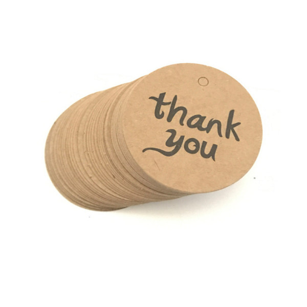 400 Kiitos Kraft-paperi pyöreä ripustuslappu pyöreä ripustuslappu 4CM
