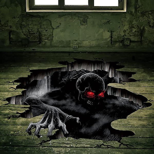 Halloween-lattiatarrat Pelottavat 3D-haamu Lattia- ja Seinätarrat, Haamu