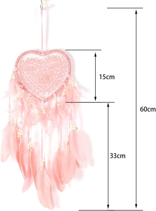 Rose - Hjerteformet veggdekor, drømmefanger for kvinner, bryllup