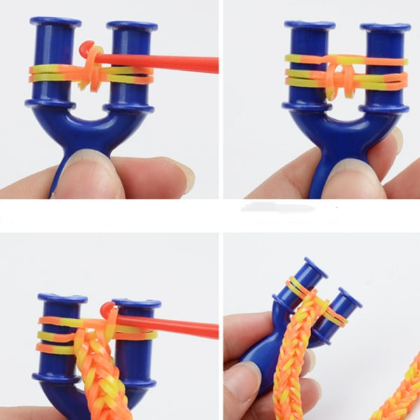 Rainbow gummibånd farge hånd strikke enhet DIY puslespill ch