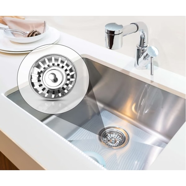 Vaskstopper Kjøkkenvask Sil 79 MM Universal Rustfri Stee b205 | Fyndiq