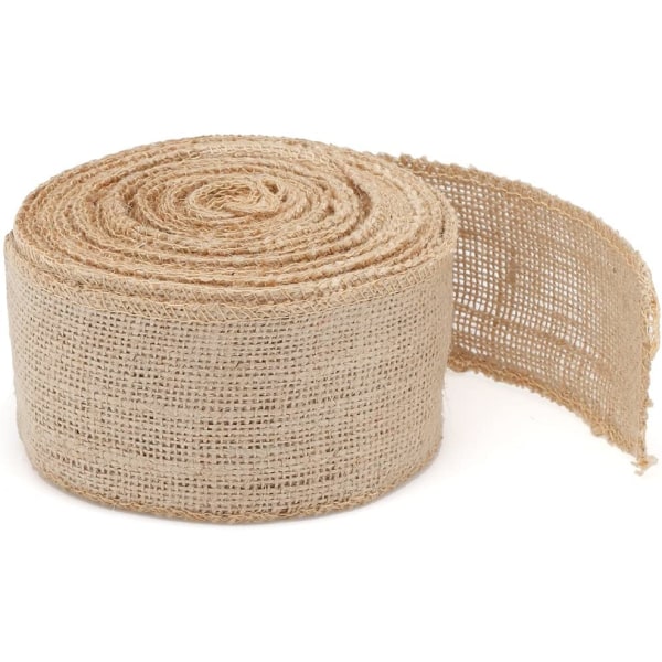 2 st naturliga juteband 6cm x 10m handgjorda linneband