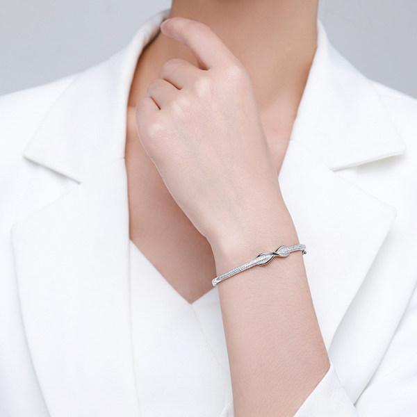 Dame Infinity Armbånd 7in 925 Sølvbelagt Rose Gull Armbånd