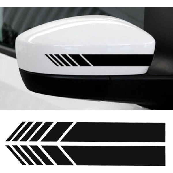 2pcs Car Rear View Mirror Stickers-Black  Decor DIY Car Body Sti