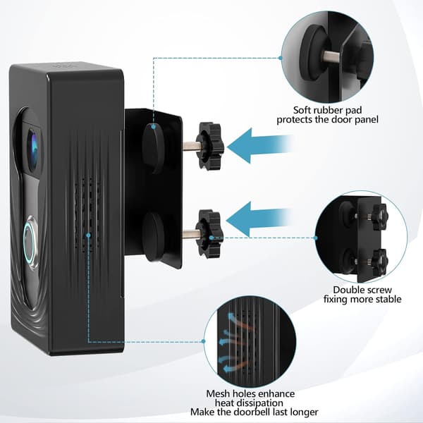 Dørklokkefeste for Ring/Flash/Trådløs videodørklokke, Kompatibel