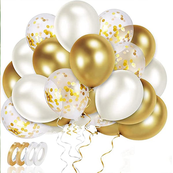 70 stk. guld ballon, fødselsdag ballon, bryllupsballoner, guld co