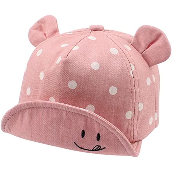 Bomuldsbabyhat (Pink, Hat Omkreds omkring 46 - 48cm) 12 til