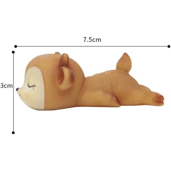 6 kpl Lovely Silicone Fawn Ornaments Baby Sleeping Animal Dec