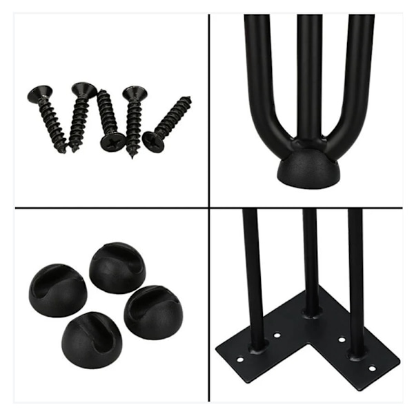 (15cm) 4x Pöytäjalat hiusneulajalat Hiusharjalegs Teräspöydän jalat DIY Pöydän liukukiskot Inter