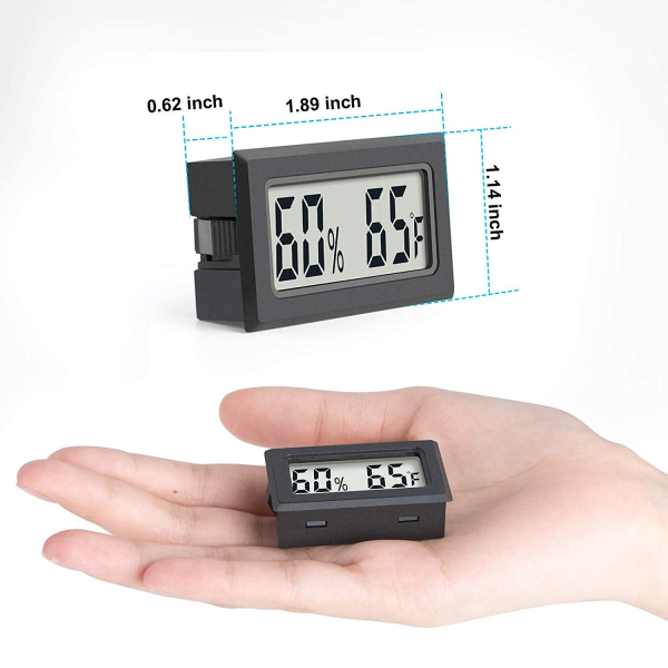 Reptiltermometer 4-Pack Mini Digital Fuktighetstemperatur Met