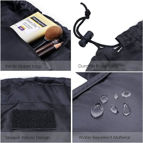 Rejse Kosmetiktaske, (Sort) Makeup Taske, Snøredesign One Step Orga