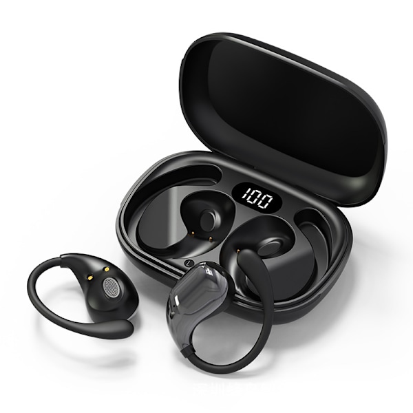 Öppna Sport Hörlurar med Brusreducering Trådlösa Bluetooth Hörlurar (Svart)