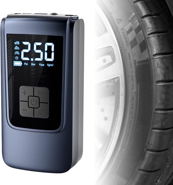 Bærbar Dekk-inflator Luftkompressor med Digital LED-lys DC12V (Style 2)