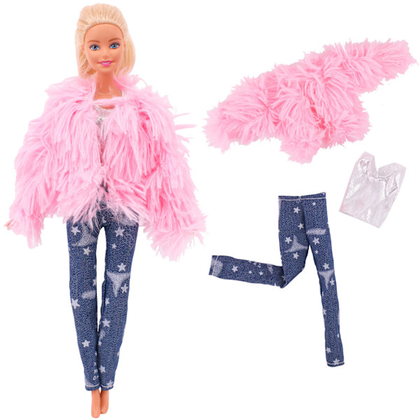 Dockkläder accessoarer plysch väst kappa+kjol set L365