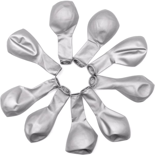 50 Styk Sølv Balloner, Fødselsdagsballoner, Metalballoner, 12 Tommer (30cm), Latex Balloner