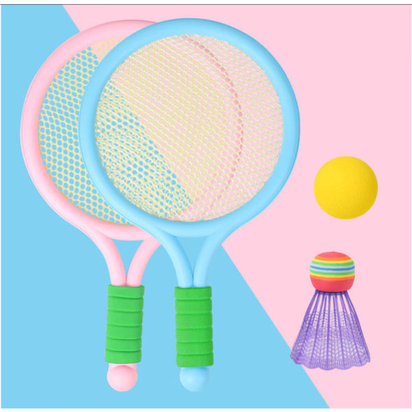 Tennisracketsett for barn, 2 tennisracketer med 1 badmintonball a