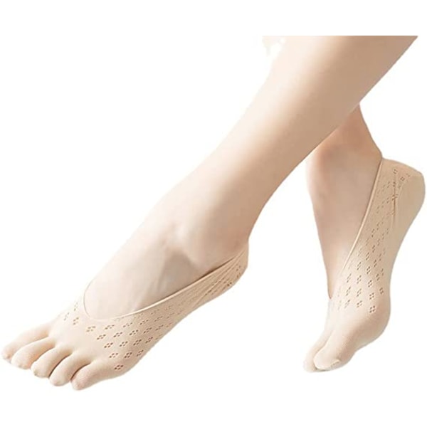 4 par tåsokker for kvinner 5 tær ueksponerte sklisikre sokker Lav C