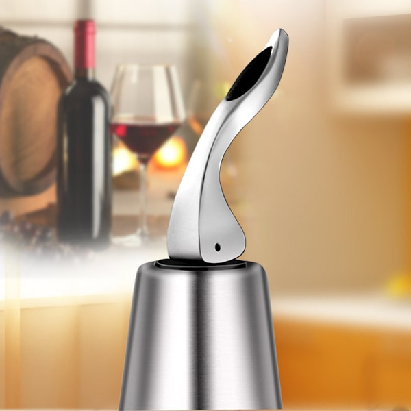 Vinstop til åbne vinflasker, (Silber-2)Rustfrit stål W