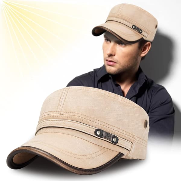 Flat Top Cap, Bomull Baseball Cap, Klassisk Vanlig Vintage Army Mi