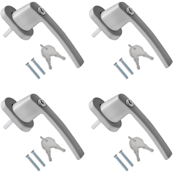 4x Lockable window handle - Handle with lock aluminum - Child sa