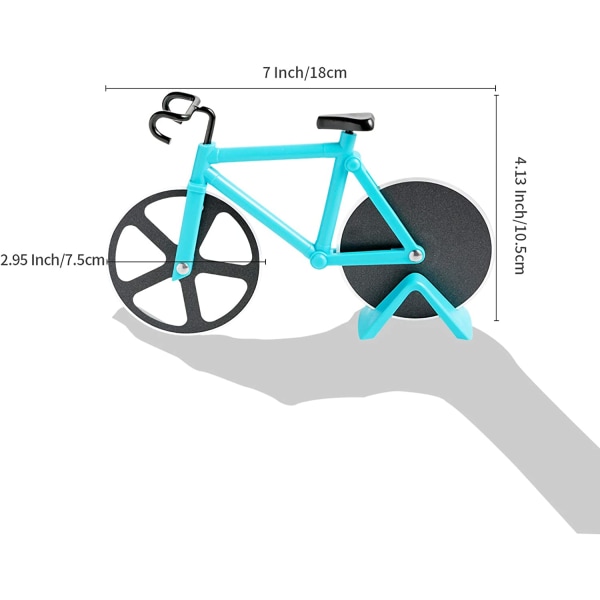 Cykel Pizzaskärare (Himmelsblå, 19cm*12cm*4cm), Pizzaskärare, Rostfritt Stål Non-Stick Wh