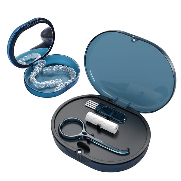 1 PACK Retainer Case, Mouth Guard Case med lock, en Lar