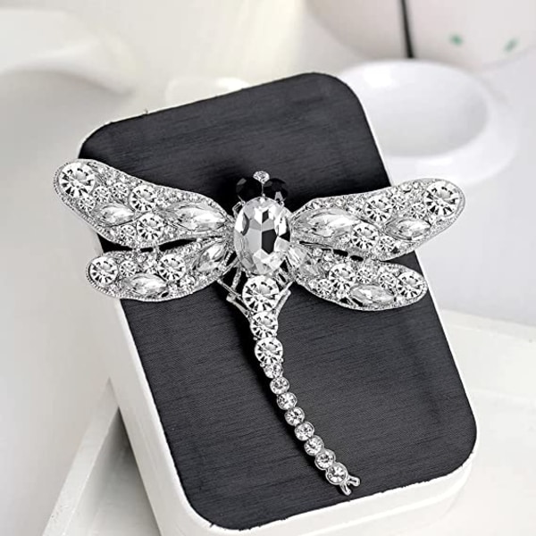 Dyre Brosje, Dragonfly Brosje, Dyreformet Krystall Brosjer, Rhinestone Brosjer for Kvinner Jenter Bursdagsgave Julebryllupsfest Tilbehør