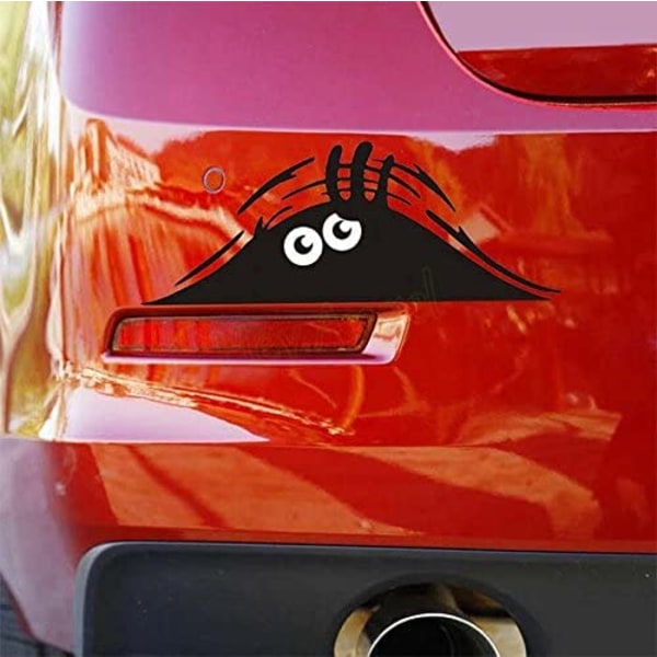 En rund øye svart 3D Morsom Monster Cartoon Vinyl Bil Sticker Dårlig