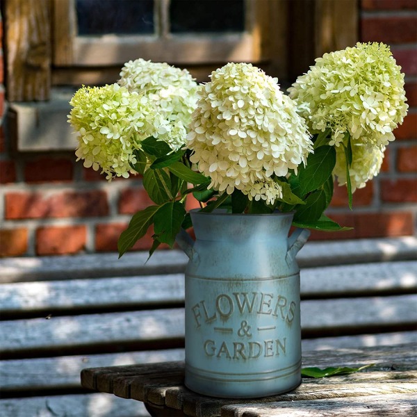 Vintage järn blomvas Mjölkkanna Country House Style Rustik