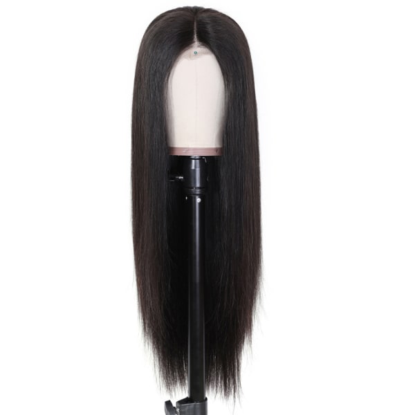 Kemiallinen kuitu pitkät suorat hiukset naisten peruukki, musta peruukki, bl