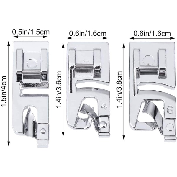 Syfot Pressarfot Set (3 st), Rullad kant, Tillbehör