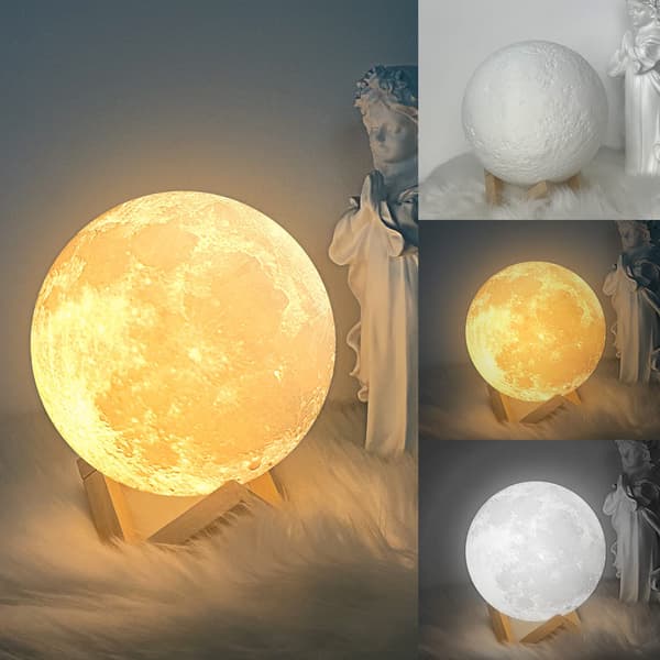 Moon Light 5,9 tommer 3D-trykt månelys med dæmpbar og berørings
