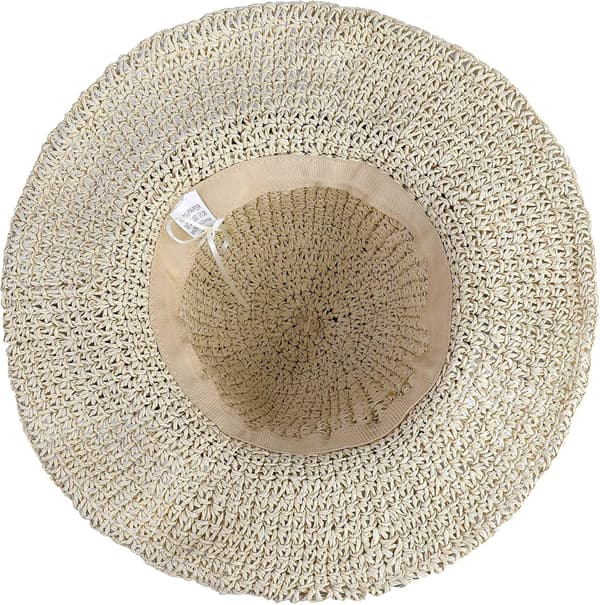 Dame Halm Hat Strand Foldbar Sol Hat Stor Dame Floppy Papir