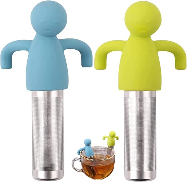 2 st rostfritt stål silikoni teinfuser, hängande tefilter