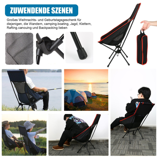 1PC Bärbar Campingstol (Marinblå), Ultralätt Nätstol, Utomhus Fällbar Stol, Fällbar Strandstol, Bärbar Säte, Kompakt Stol med Bärväska för Utomhusvandring, Wake Up Travel
