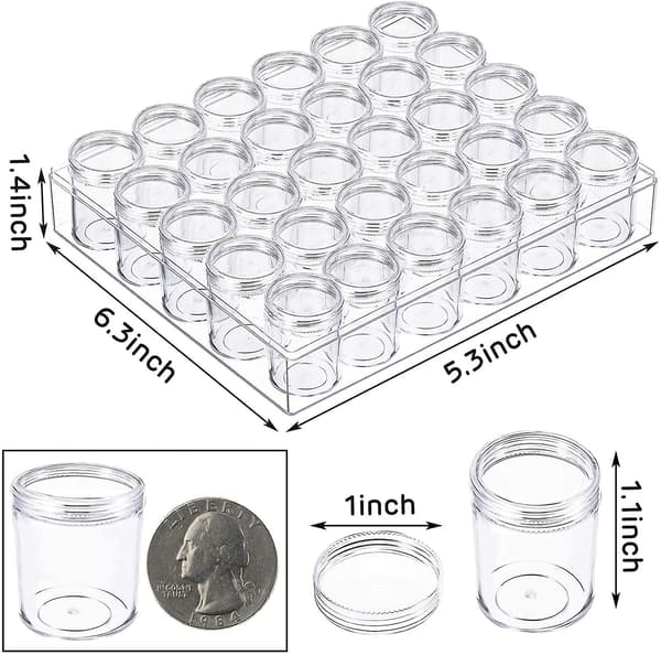 5d broderad diamantförvaringslåda, transparent plastpärla