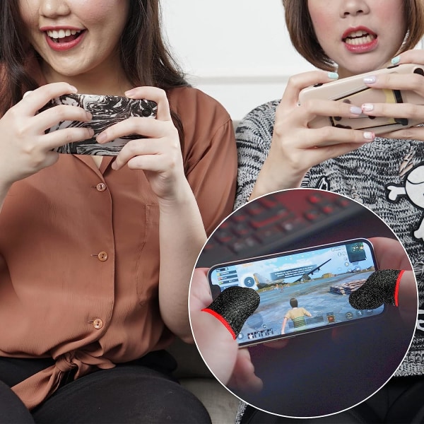 8 stykker mobil fingersleeve Anti-sved og glat gaming-sleeve