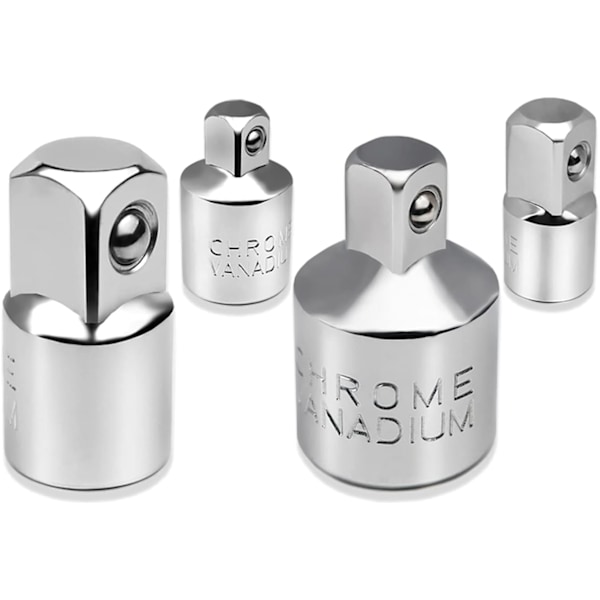 4 stk. Ratsjet Adapter Sokkel Adapter Sæt 1/2\" til 3/8\", 3/8\" til 1/2\", 1/4\" til 3/8\", 3/8\" til 1/4\" Sokkel og Bit Reducerende Adapter