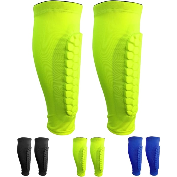 1 Pair Soccer Shin Guards(Green，L), Calf Protection Sleeve Profe