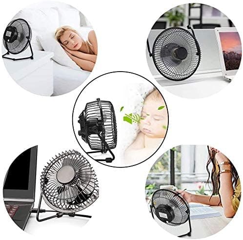 4 tommer miniventilator til bærbar computer 360 graders rotation bord USB
