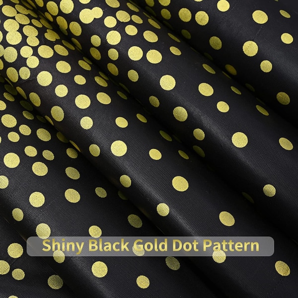 6 pakker Polka Dot duge 54\" x 108\" sort guld Polka D