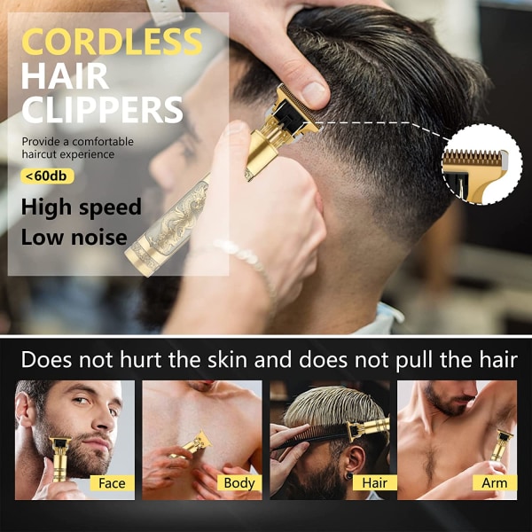 Hårtrimmer för män, professionell elektrisk rakapparat, sladdlöst hår 2aec  | Fyndiq